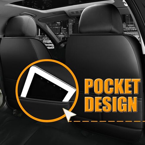 أغطية مقاعد السيارة لسيارة Chevy Equinox 2006-2025، غطاء مقعد عالمي من الجلد مقاوم للماء ومضاد للانزلاق للفصول الأربعة، غطاء مقعد سيارة مريح مع وسادة هوائية (أسود، 5 مقاعد) in Kuwait
