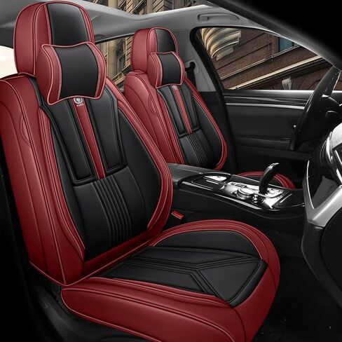 Car Seat Cover for Mercedes-Benz Benz GLB 250 2020-2025,Leather Seat Cover for Car,Breathable Vehicle Cushions Cover Waterproof Protectors Seat Protector, (Full Set,Black&Red) in Saudi Arabia
