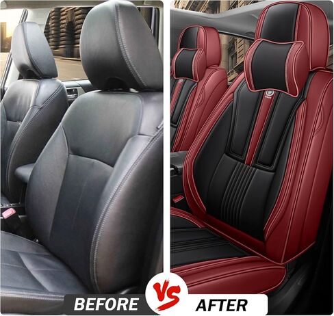 Car Seat Cover for Mercedes-Benz Benz GLB 250 2020-2025,Leather Seat Cover for Car,Breathable Vehicle Cushions Cover Waterproof Protectors Seat Protector, (Full Set,Black&Red) in Saudi Arabia