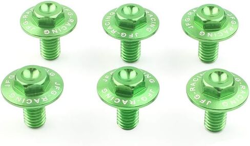 Cnfang4 Motorbike 6pcs CNC Front Fork Guard Bolts Screw Accessories for Kawasaki KX80 KX85 1998-2013, KX125/250 2005-2008, KX250F 2005-2018, KX450F 2006-2018, Green in Saudi Arabia