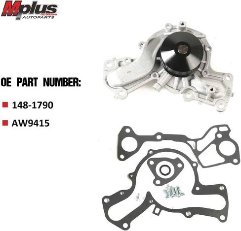 طقم مضخة مياه MPLUS يناسب 2001-2002 لميتسوبيشي مونتيرو 3.5L / 2003-2006 لميتسوبيشي مونتيرو 3.8L V6 SOHC 24 صمام غاز SOHC بديل مستنشق بشكل طبيعي # 148-1790 AW9415 in Saudi Arabia