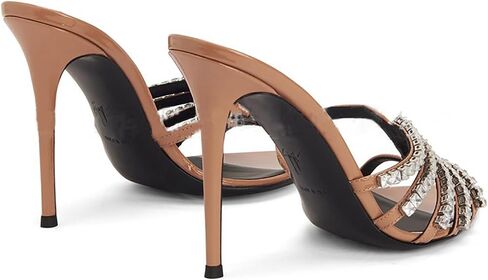 Women's Rhinestones Pointed Toe Stiletto Slides Sandals Summer Shiny Strappy High Heels Outdoor Sexy Party Wedding Bride Dress Sandals in Kuwait