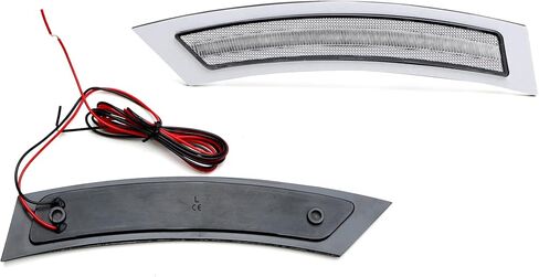 iJDMTOY Dark Smoked Lens Amber Full LED Strip Bumper Reflector Replace Side Marker Light Kit Compatible With 2007-2012 BMW E92/E93 3 Series 2-Door, Replace OEM Amber Front Reflectors in Saudi Arabia