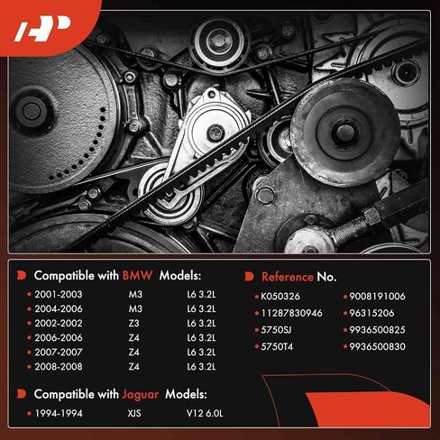 A-Premium Engine Serpentine Drive Belt Compatible with BMW E46 Series M3 2001-2006 3.2L, E36 Series Z3 2002 3.2L, Z4 2006-2008 3.2L & Jaguar XJS 1994 6.0L in Saudi Arabia