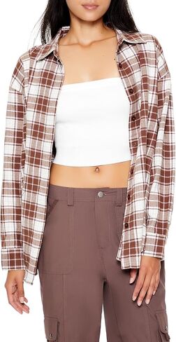 Forever 21 Women's Oversized Flannel Shirt in Saudi Arabia