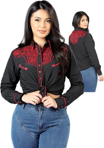 Women Black Embroidered Western-Style Blouse in Saudi Arabia
