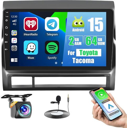 [4G+64G] Android 13 Radio for Toyota Tacoma 2005-2013 with Wireless Carplay Android Auto, Hikity 9 Inch Touch Screen Stereo with GPS Navigation Bluetooth DSP FM/RDS Backup Camera in Saudi Arabia