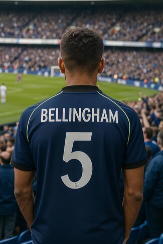 قميص ريال مدريد. قميص ريال مدريد الأساسي 25/26 بيلينجهام 5#. 100% بوليستر. قميص RM الرسمي. المجموعة الثانية. in Kuwait