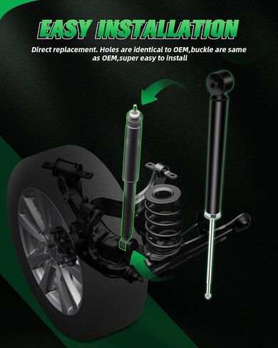 SCITOO Rear Shocks Set of 2 for Aveo, Shocks and Struts Fits 04-11 for Chevy for Aveo,06 07 08 09 for Chevy for Aveo5,2005-2008 for Pontiac for Wave,04 05 06 07 08 09 for Suzuki for Swift+ in Saudi Arabia