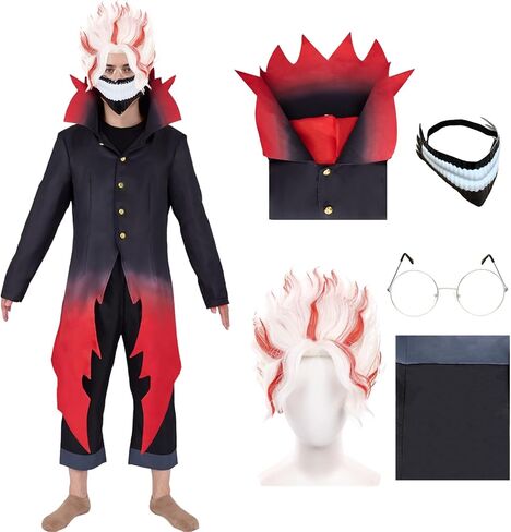 Anime Ken Takakura Halloween Cosplay Costume For teen Men Black School Uniform With Mask Glasses wig in Saudi Arabia