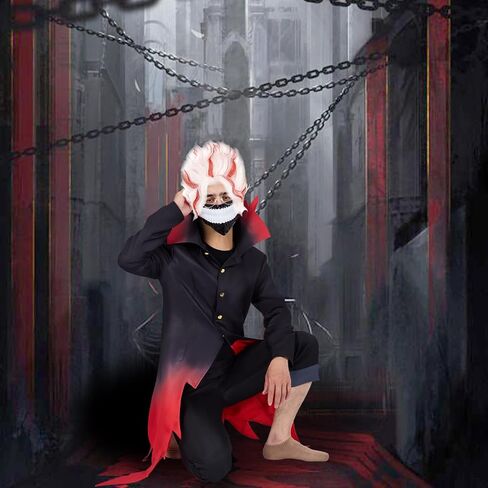Anime Ken Takakura Halloween Cosplay Costume For teen Men Black School Uniform With Mask Glasses wig in Saudi Arabia