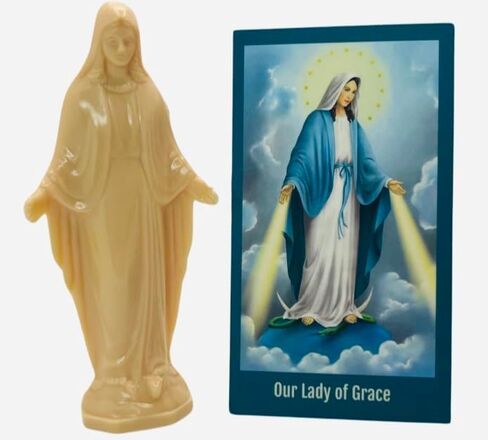Westmon Works Our Lady of Grace Mini Plastic Statue 3 Inch Figurine and Holy Prayer Card Set in Saudi Arabia