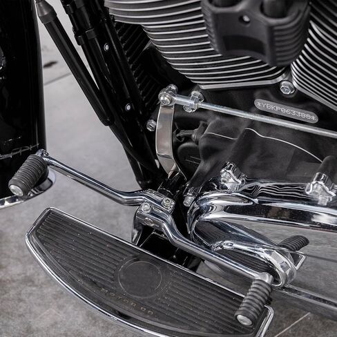 ذراع تحويل عمود ناقل الحركة الممتد من Wsays متوافق مع Harley Softail Street Bob FXBB Fat Boy FLFB/S Heritage Classic FLHC/S Breakout 2018-2025 مع ألواح القدم، كروم in Saudi Arabia