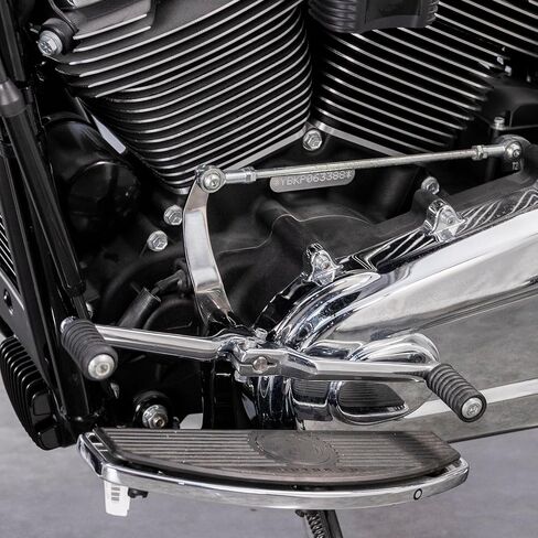 ذراع تحويل عمود ناقل الحركة الممتد من Wsays متوافق مع Harley Softail Street Bob FXBB Fat Boy FLFB/S Heritage Classic FLHC/S Breakout 2018-2025 مع ألواح القدم، كروم in Saudi Arabia