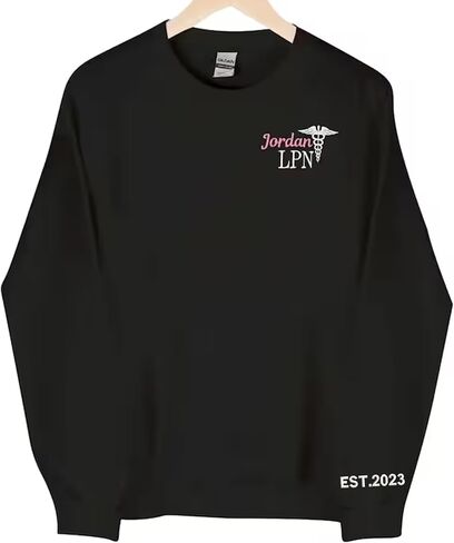 IZI POD Embroidered Nurse Sweatshirt, Women Nurse Sweatshirt, Personalized Embroidered Sweatshirt for Nurse, Nurse Gift in Saudi Arabia