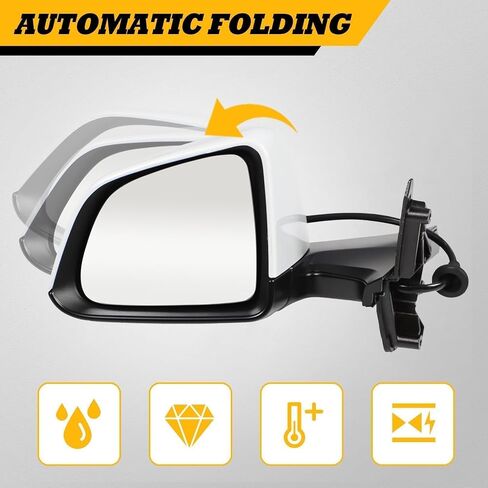 Right Passenger Side Mirror Assembly Compatible with Model Y 2020-2023 Side Door Mirror with Heated & Automatic Folding & Electric Adjustment and Memory Replaces 1594112-00-C (13Pins White) in Saudi Arabia