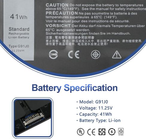 استبدال بطارية الكمبيوتر المحمول ANTIEE JPFMR لجهاز Dell Chromebook 3400 3100 2 في 1 5488 5493 5593 P90F Series Notebook 0JPFMR 07T0D3 7MT0R 7MTOR 7T0D3 16DPH 65N6H DN33X RDNP5 42Wh 11.4V 3500mAh 3Cell in Saudi Arabia