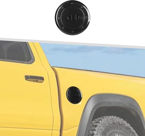 Jimen مناسب لسيارة Dodge Ram 1500 TRX 2021-2024، قطعة واحدة من غطاء خزان الوقود غطاء الغاز (أسود) in Saudi Arabia