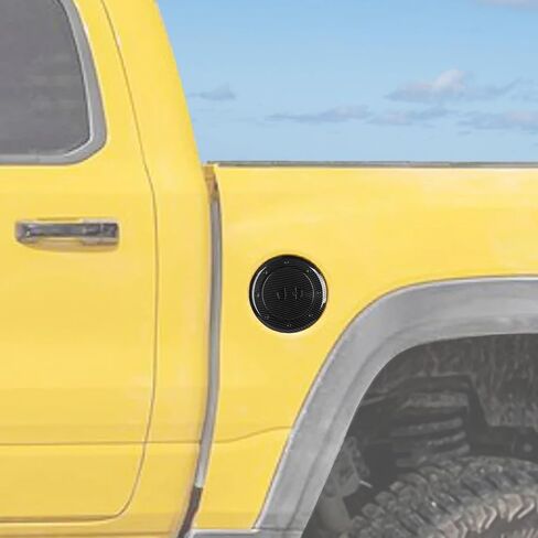 Jimen مناسب لسيارة Dodge Ram 1500 TRX 2021-2024، قطعة واحدة من غطاء خزان الوقود غطاء الغاز (أسود) in Saudi Arabia