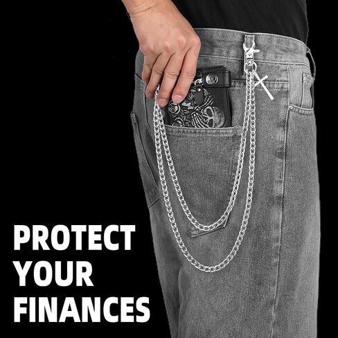 Punk Wallet Chain with Rivets – Biker Chain Keychain for Men & Women, Hip Hop Jeans & Trouser Chain in Saudi Arabia