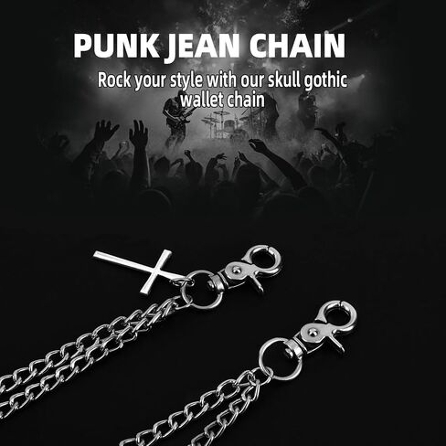 Punk Wallet Chain with Rivets – Biker Chain Keychain for Men & Women, Hip Hop Jeans & Trouser Chain in Saudi Arabia