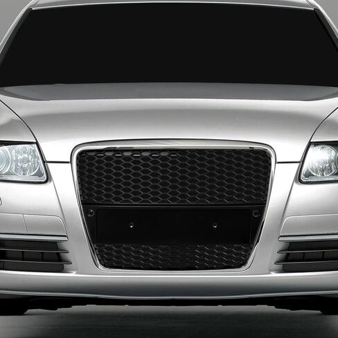 7422456514574 متوافق مع 2005-2008 Audi A6 / 2006-2008 S6 C6 كروم أسود RS-Honeycomb Mesh شبكة المصد الأمامي مع قاعدة الشعار in Saudi Arabia