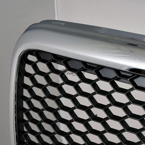 7422456514574 متوافق مع 2005-2008 Audi A6 / 2006-2008 S6 C6 كروم أسود RS-Honeycomb Mesh شبكة المصد الأمامي مع قاعدة الشعار in Saudi Arabia