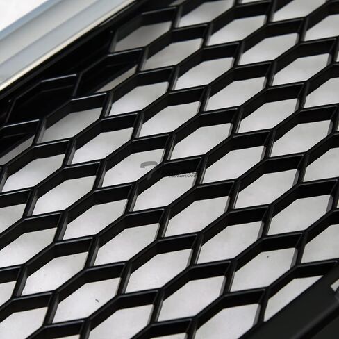 7422456514574 متوافق مع 2005-2008 Audi A6 / 2006-2008 S6 C6 كروم أسود RS-Honeycomb Mesh شبكة المصد الأمامي مع قاعدة الشعار in Saudi Arabia