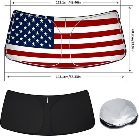 D-Lumina Winshield Sun Shade American Flag for Chevy Camaro 2016-2023, Foldable Front Sun Shield Protector Blocks UV Rays, 6th Gen Camaro Window Sunshade Sun Visor Interior Accessory in Saudi Arabia