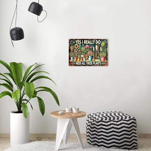 ديكور كوتيجكور داكن لعلامة القصدير العقلية العتيقة للغرفة إذا كان الفطر يمكن أن ينمو من خلال القرف، يمكنك أيضًا علامات لغرفة النوم، علامة تين مضحكة ديكور جدار كوتيجكور داكن لتزيين حمام المطبخ، 8 × 12 بوصة in Kuwait