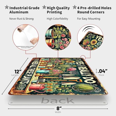 ديكور كوتيجكور داكن لعلامة القصدير العقلية العتيقة للغرفة إذا كان الفطر يمكن أن ينمو من خلال القرف، يمكنك أيضًا علامات لغرفة النوم، علامة تين مضحكة ديكور جدار كوتيجكور داكن لتزيين حمام المطبخ، 8 × 12 بوصة in Kuwait