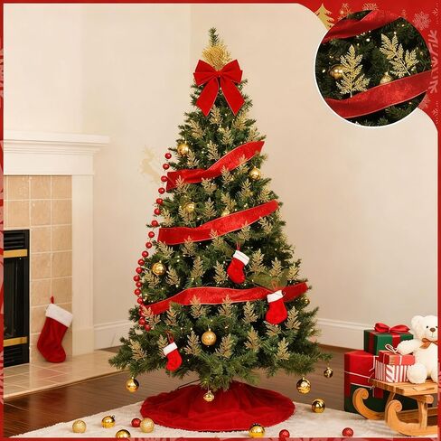 20PCS Artificial Cedar Sprigs Picks - RAINFLOW Gold Glitter Faux Plants Indoor Mini Christmas Tree Gold Leaf Pine Branches Garland Real Touch for Fireplace Mantel Decor Christmas Decorations 10.2" in Saudi Arabia