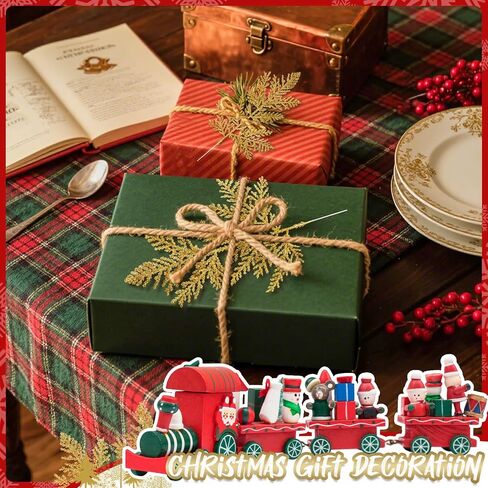 20PCS Artificial Cedar Sprigs Picks - RAINFLOW Gold Glitter Faux Plants Indoor Mini Christmas Tree Gold Leaf Pine Branches Garland Real Touch for Fireplace Mantel Decor Christmas Decorations 10.2" in Saudi Arabia