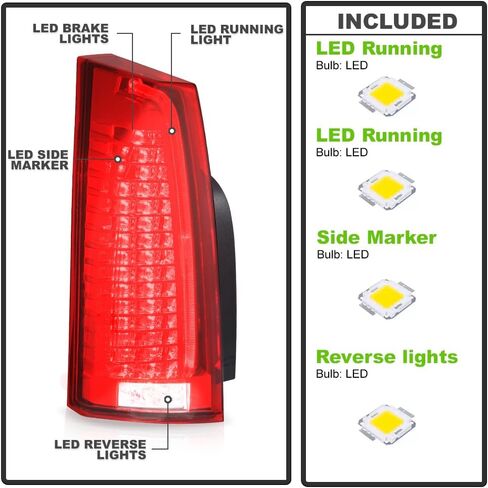 KEEKPO-For 2008 2009 2010 2011 2012 2013 كاديلاك CTS LED أضواء خلفية مصابيح الفرامل الجمعية زوج استبدال اليسار + اليمين in Saudi Arabia