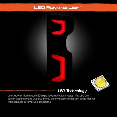 AKKON - يناسب 2019-2024 Chevy Silverado 1500 2500HD 3500HD [نوع LED] أنبوب DRL إشارة الفرامل زوج مصابيح خلفية مدخنة سوداء in Saudi Arabia