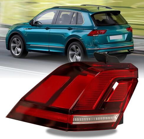 Road Hawk Rear Tail Light Brake Lamp for Volkswagen Tiguan 2018 2019 2020 2021 2022 2023 LED Outer Turn Signal Reflector Tail Lamp Passenger Right Side Replacement 5NN945096A VW2805126 in Kuwait
