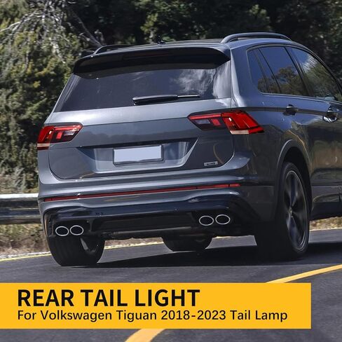 Road Hawk Rear Tail Light Brake Lamp for Volkswagen Tiguan 2018 2019 2020 2021 2022 2023 LED Outer Turn Signal Reflector Tail Lamp Passenger Right Side Replacement 5NN945096A VW2805126 in Kuwait
