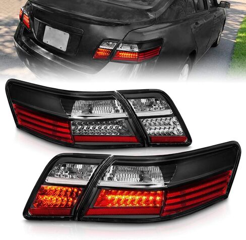 AmeriLite لسيارة Toyota Camry 2007-2009 LED باللون الأسود، مجموعة من 4 قطع - جانب الركاب والسائق in Saudi Arabia