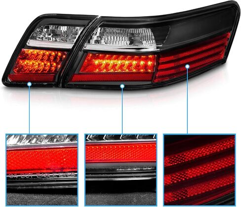 AmeriLite لسيارة Toyota Camry 2007-2009 LED باللون الأسود، مجموعة من 4 قطع - جانب الركاب والسائق in Saudi Arabia
