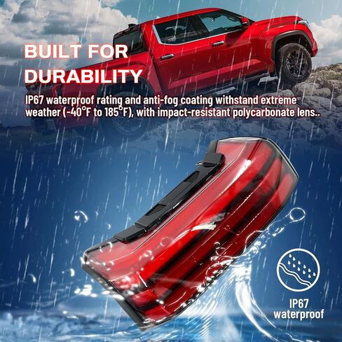 مجموعة مصابيح خلفية LED خلفية متوافقة مع Toyota Tundra 2022 2023 2024 2025 استبدال جانب الركاب الأيمن # 81550-0C200 815500C200 (5-PIN، نمط متسلسل من نوع LED) in Kuwait