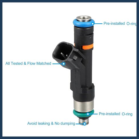 Fuel Injector, for Jeep Grand Cherokee Laredo 3.7L 2005-2010 for Jeep Commander Sport 3.7L 2007-2010 No.53032701AA Metal Black, 1pc in Saudi Arabia