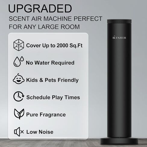 موزع روائح الفنادق اللاسلكي - موزع روائح عطرية لاسلكي قابل لإعادة الشحن للمنزل بأكمله - جهاز هواء للرائحة للمنزل - تطبيق التحكم بالبلوتوث - موزع روائح الزيوت العطرية بدون ماء للغرفة الكبيرة، مكتب الاستوديو - فضي in Kuwait