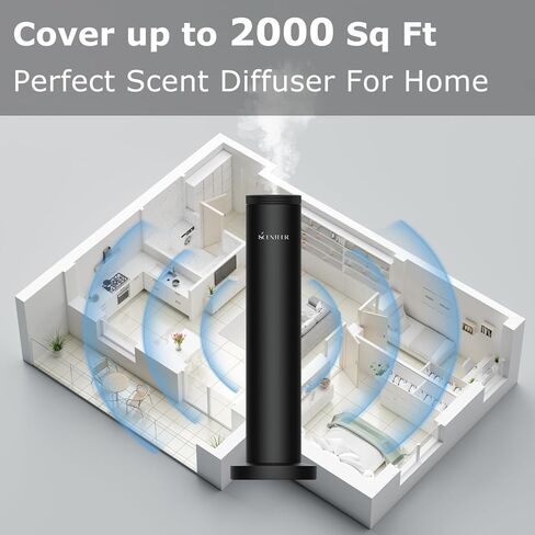 موزع روائح الفنادق اللاسلكي - موزع روائح عطرية لاسلكي قابل لإعادة الشحن للمنزل بأكمله - جهاز هواء للرائحة للمنزل - تطبيق التحكم بالبلوتوث - موزع روائح الزيوت العطرية بدون ماء للغرفة الكبيرة، مكتب الاستوديو - فضي in Kuwait