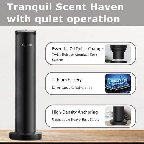 موزع روائح الفنادق اللاسلكي - موزع روائح عطرية لاسلكي قابل لإعادة الشحن للمنزل بأكمله - جهاز هواء للرائحة للمنزل - تطبيق التحكم بالبلوتوث - موزع روائح الزيوت العطرية بدون ماء للغرفة الكبيرة، مكتب الاستوديو - فضي in Kuwait