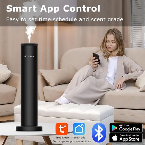 موزع روائح الفنادق اللاسلكي - موزع روائح عطرية لاسلكي قابل لإعادة الشحن للمنزل بأكمله - جهاز هواء للرائحة للمنزل - تطبيق التحكم بالبلوتوث - موزع روائح الزيوت العطرية بدون ماء للغرفة الكبيرة، مكتب الاستوديو - فضي in Kuwait