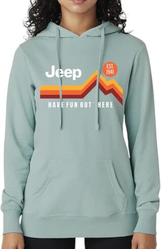 Jeep Have Fun Out There Ladies French Terry Hoodie | Trendy Women Hoodies Pullover - Seafoam Green in Saudi Arabia