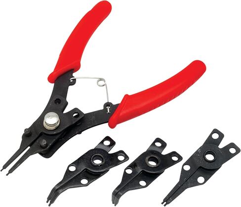 Performance Tool 1435 Interchangeable Head Snap Ring Pliers with Straight, 45 Degree and 90 Degree Angled Heads for Internal and External Use in Saudi Arabia