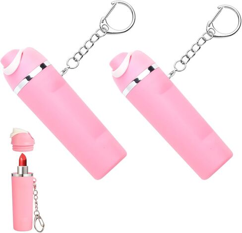 Keychain Lipbalm Holder for Owala, Mini Water Bottle Keychain Chapstick Holder Pink & White - 2 Pack in Saudi Arabia