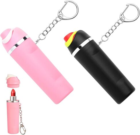 Keychain Lipbalm Holder for Owala, Mini Water Bottle Keychain Chapstick Holder Pink & White - 2 Pack in Saudi Arabia