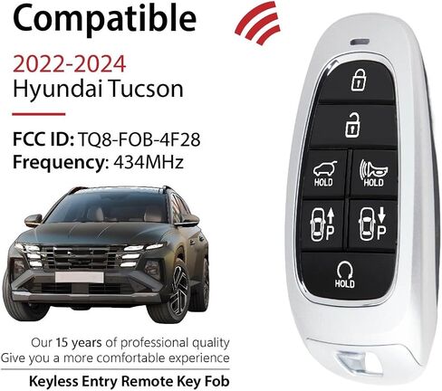 استبدال ل 2022 2023 2024 هيونداي توكسون مفتاح فوب التحكم عن بعد TQ8-FOB-4F28 7 أزرار 47 رقاقة 434 ميجا هرتز in Saudi Arabia